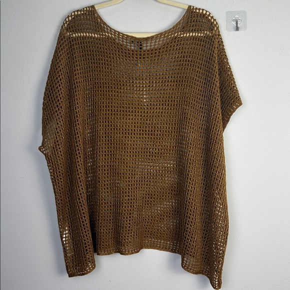 NEW Eileen Fisher Organic Linen Delave Bateau Neck Top 2X Boxy Fit Short Length - Picture 9 of 16